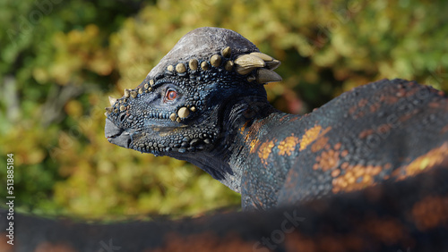 Fotografie Pachycephalosaurus, dinosaur portrait, bipedal herbivore with a thick skull roof