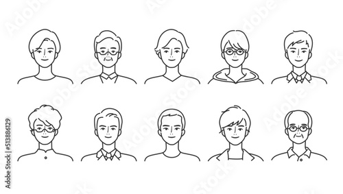 いろいろな年代の男性セット