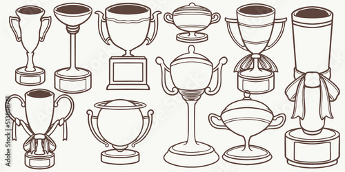 Ten Big cup Hand drawn set ...