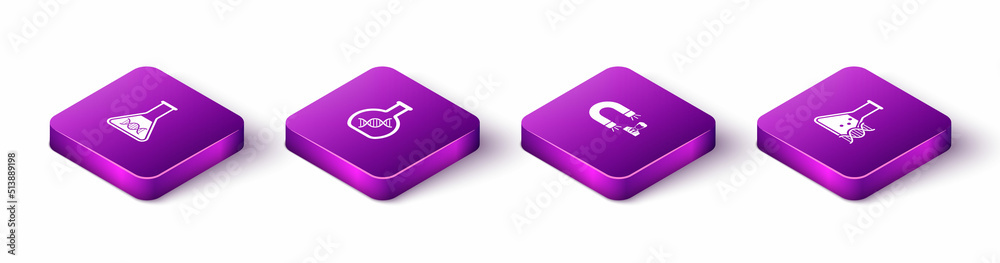 Set Isometric DNA research, search, , Customer attracting and icon. Vector Set Isometric DNA research, search, , Customer attracting and icon. Vector