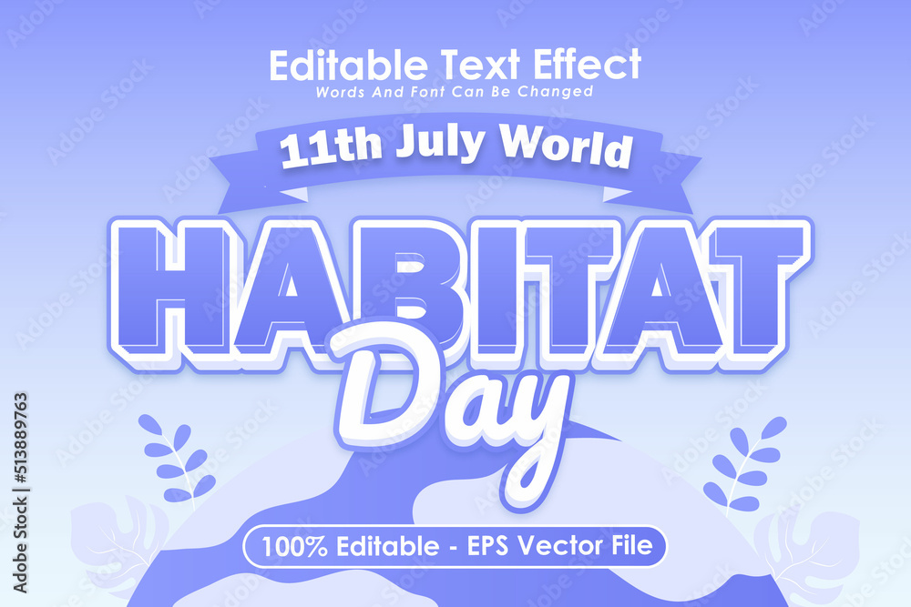 11th July World Habitat Day Editable Text Effect 3 Dimension Emboss Cartoon Style 11th July World Habitat Day Editable Text Effect 3 Dimension Emboss Cartoon Style