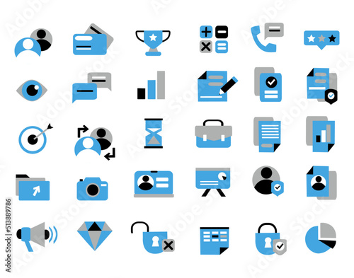 Vector sky bly icon set for web and application