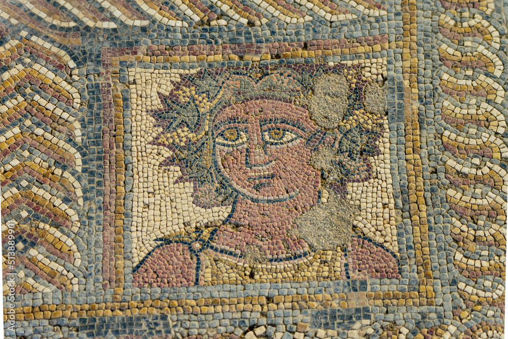 mosaico figurativo,casa de los surtidores, primera mitad del siglo II, Conimbriga, ciudad del Conventus Scallabitanus, Coimbra, Portugal, europa