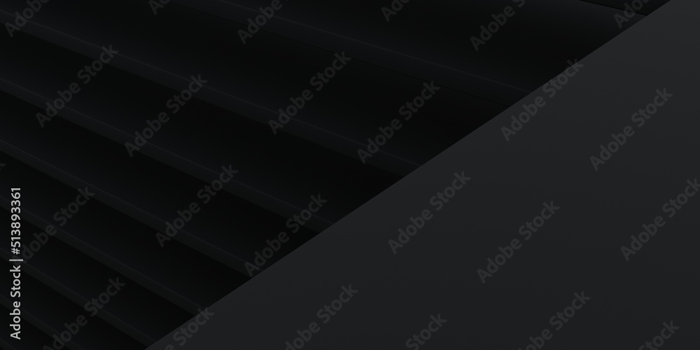 Abstract dark black shape background with high resolution. minimalistic modern design for business presentations. 3d rendering.