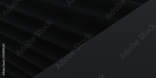 Abstract dark black shape background with high resolution. minimalistic modern design for business presentations. 3d rendering.