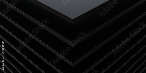 Abstract dark black shape background with high resolution. minimalistic modern design for business presentations. 3d rendering.