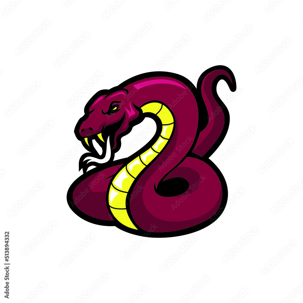 Obraz premium RED SNAKE FULL BODY MASCOT TEMPLATE