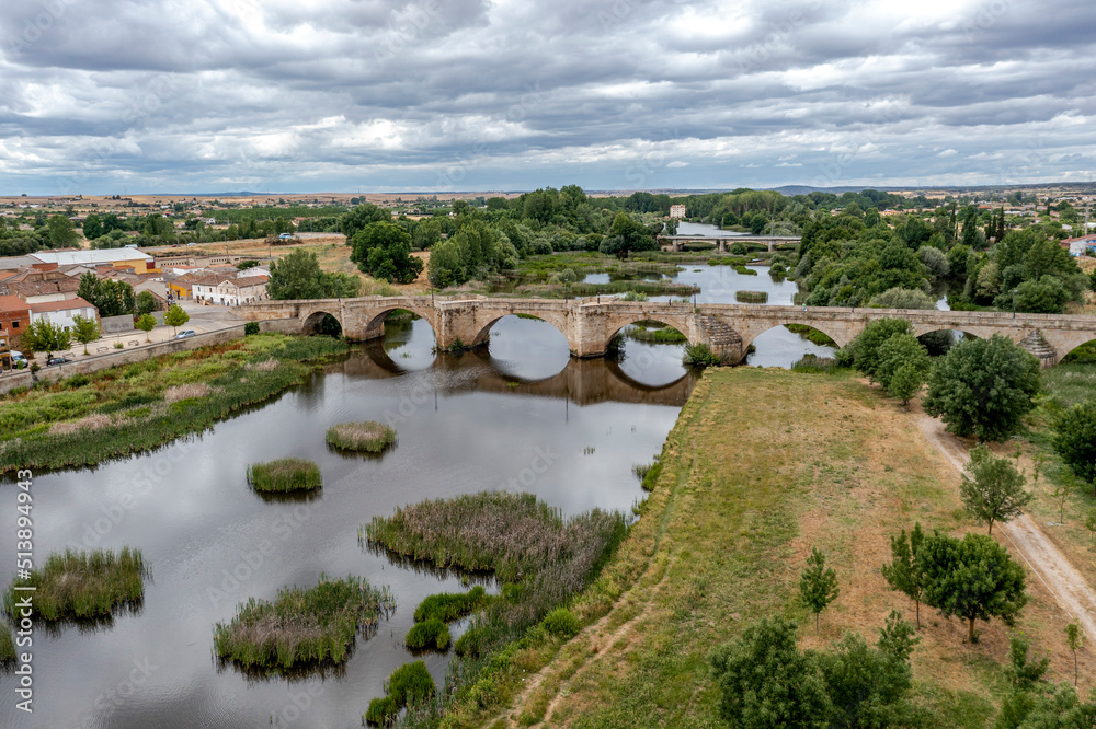 bridge and River Agueda, Ciudad Rodrigo, Castile and Leon