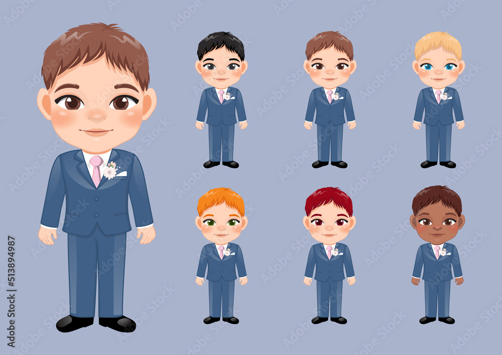 Set of Diverse Groom or Marriage Design Concept Vector Set of Diverse Groom or Marriage Design Concept Vector