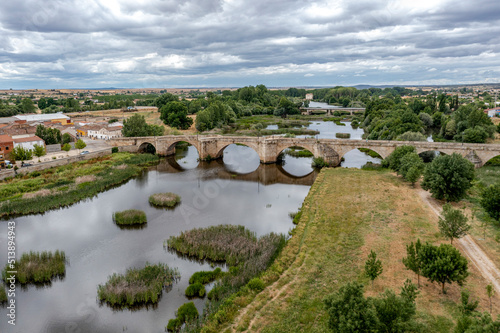 bridge and River Agueda, Ciudad Rodrigo, Castile and Leon photo