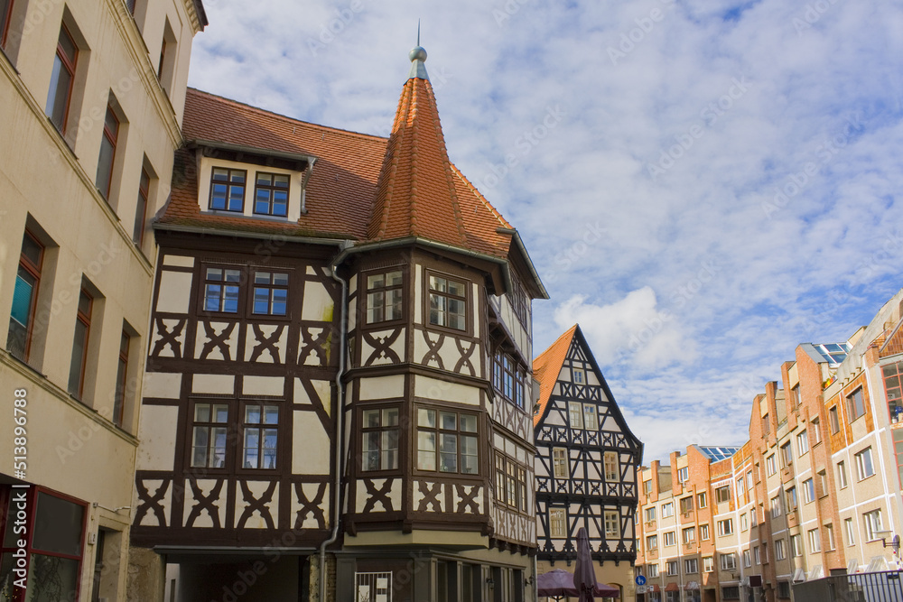 Half-timbered houses in Halle, Germany