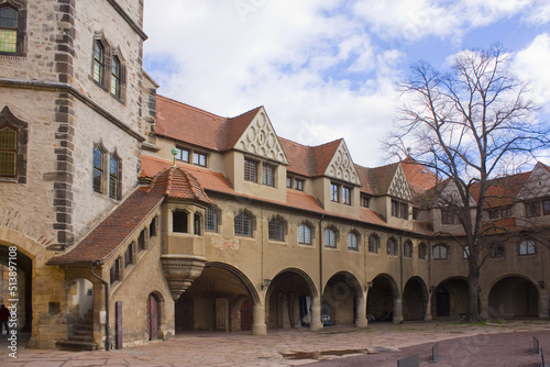 Courtyard of Castle Moritzburg in Halle (Saale), Germany 