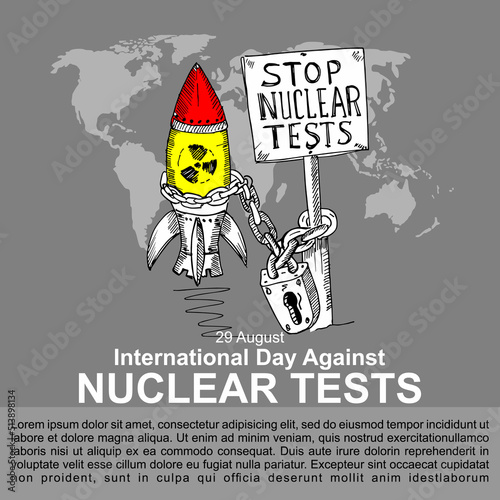 International Day Against Nuclear Tests, poster and banner, 29 August