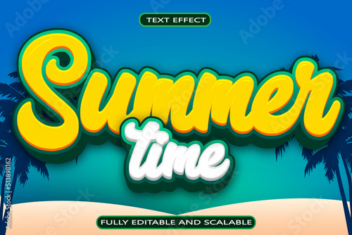 Summer Time Editable Text Effect 3D Embos Modern Style photo