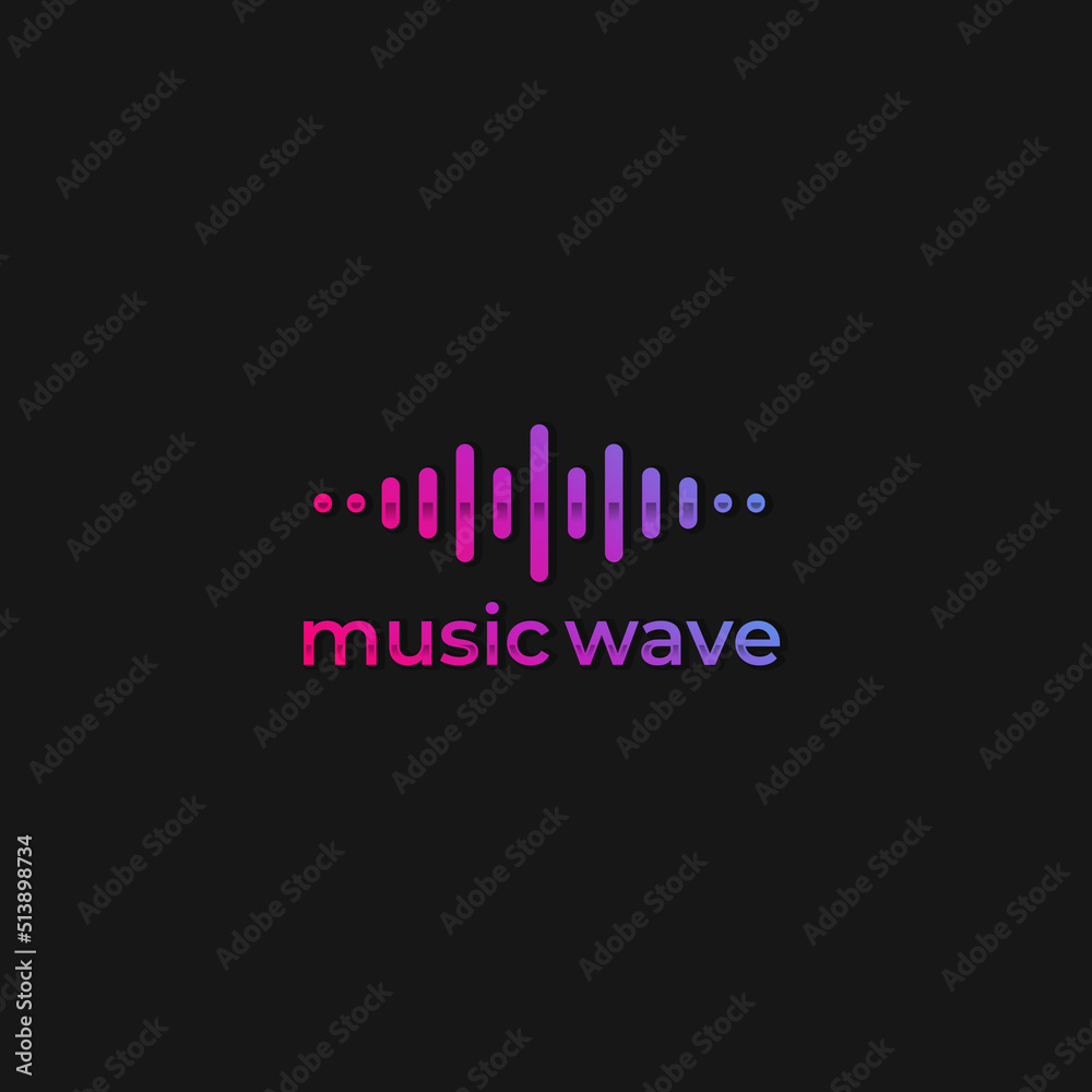 Music wave logo vector. Audio wave logo Music wave logo vector. Audio wave logo