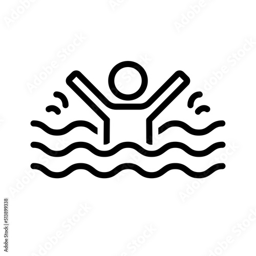 Black line icon for Drown