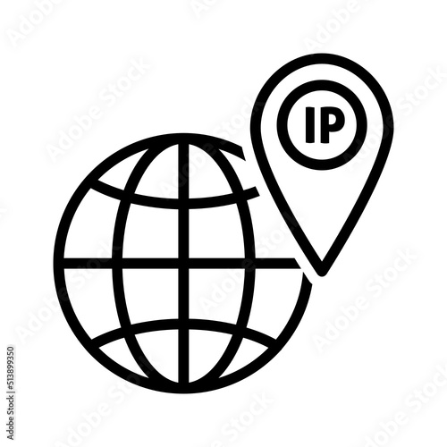 Black line icon for Ip