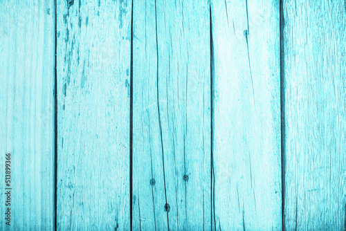 Old grunge wood plank texture background. Vintage blue wooden board wall decorative. 