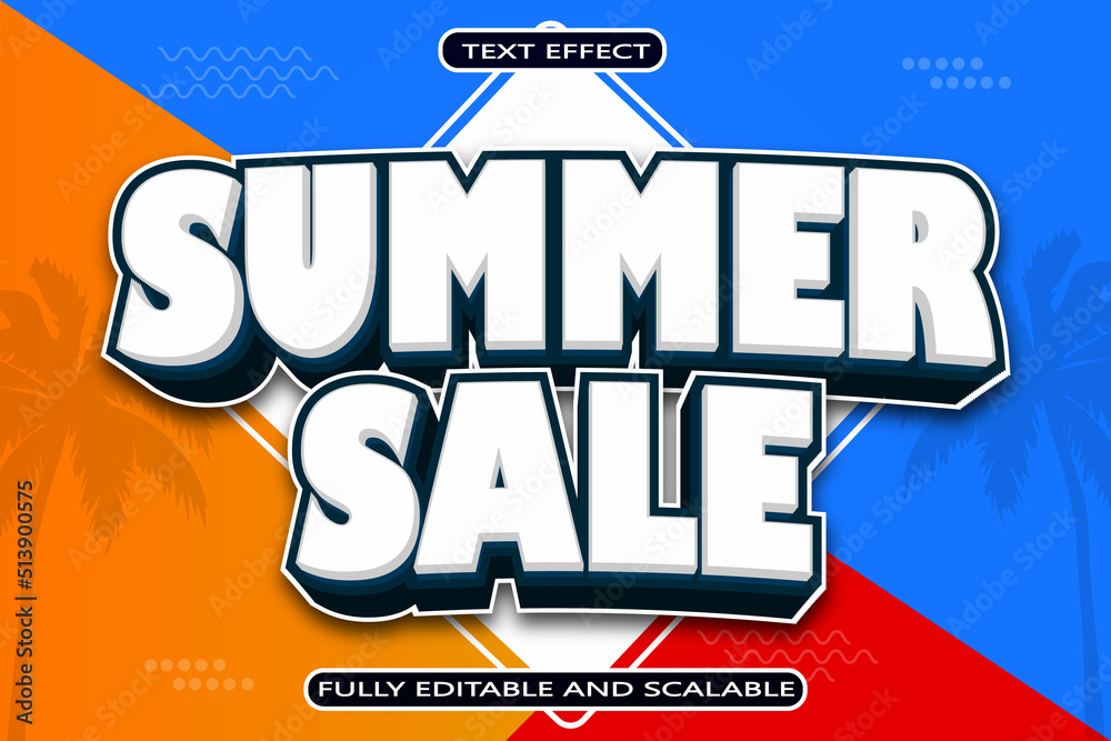 Summer Sale Editable Text Effect 3 Dimension Emboss Modern Style