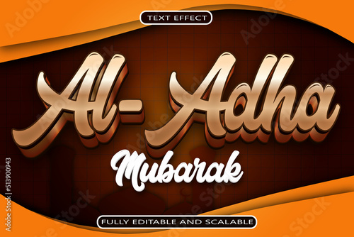 Eid Al Adha Editable Text Effect 3 Dimension Emboss Modern Style