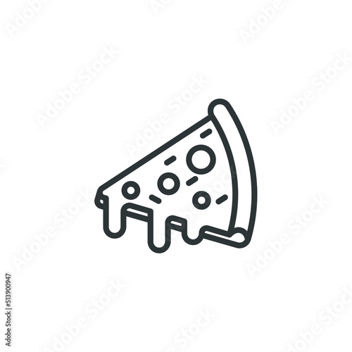 Vector sign of the pizza symbol is isolated on a white background. pizza icon color editable.