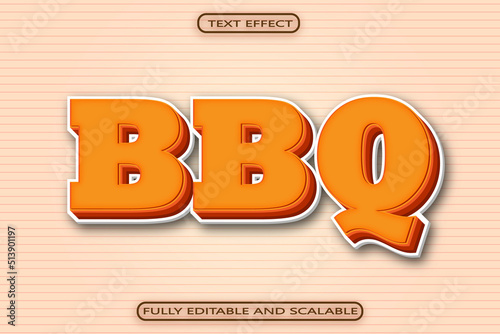 Bbq Editable Text Effect 3 Dimension Emboss Modern Style