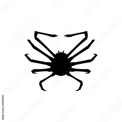 Japanese Spider Crab Silhouette Vector. Best Japanese Spider Crab Illustration