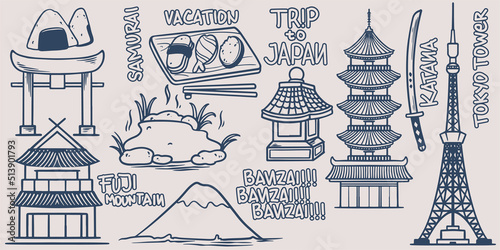 Hand drawing doodle trip tr...