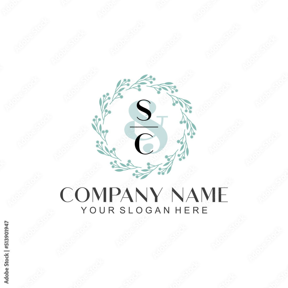 Obraz premium SC Beauty vector initial logo