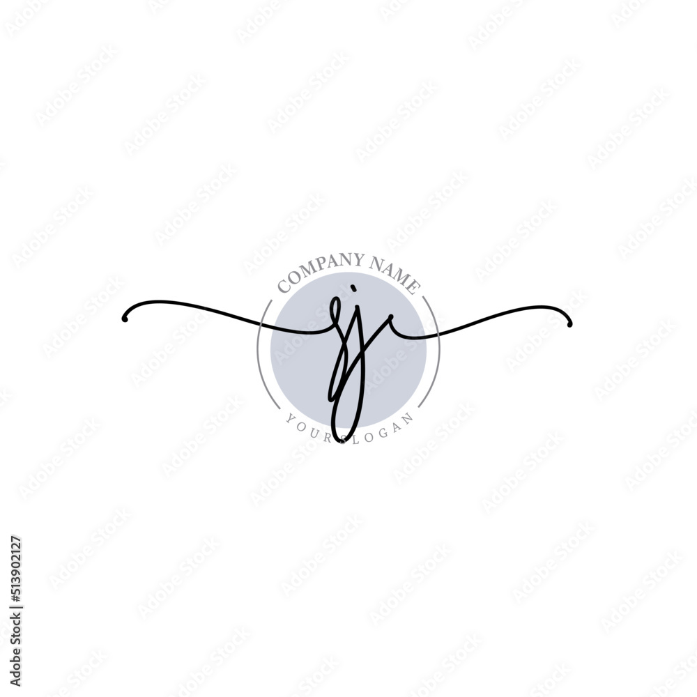 Obraz premium SJ signature logo template vector