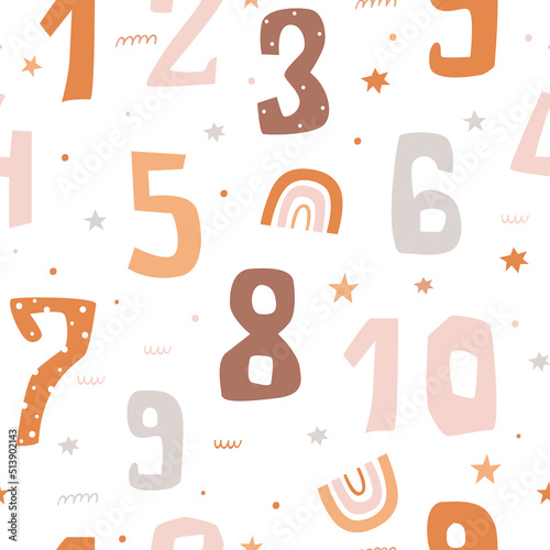 Bohemian seamless pvttern with numbers