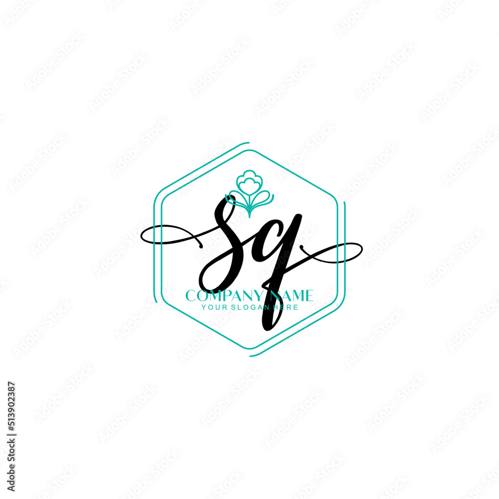 Fototapeta premium SQ signature logo template vector