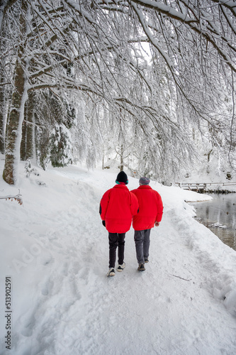 Fototapeta Naklejka Na Ścianę i Meble -  Snow winter in Fusine. Magic of the lower lake.
