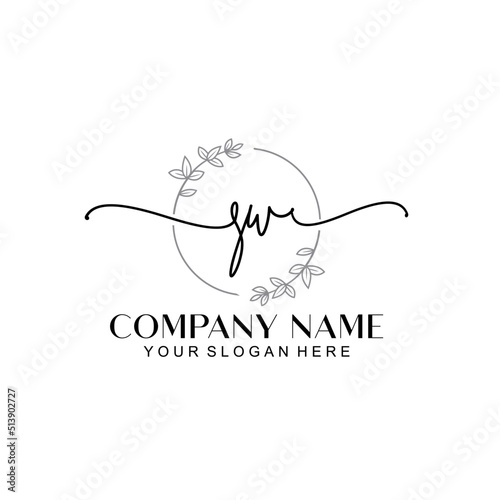 SW signature logo template vector 
