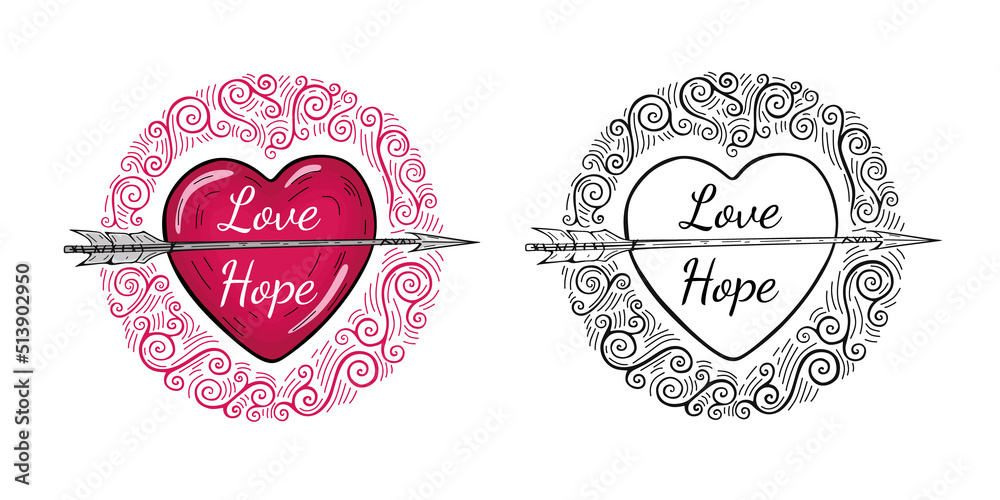 love&hope heart with arrow love&hope heart with arrow