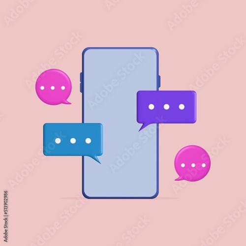 Chat message 3D Illustration