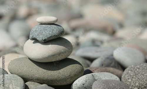 Balanced stones background. Stone pyramid. Zen.