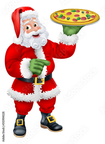 Christmas Santa Claus Father Christmas Pizza Chef