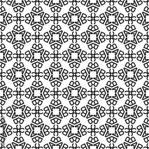	
Vector seamless pattern. Modern stylish texture. Monochrome geometric pattern. Abstract background with hexagonal and triangular texture. Black and white seamless grid line .Simple minimalist patter