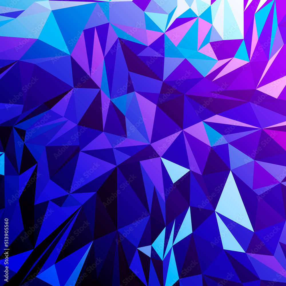 Obraz premium Blue triangles abstract background, polygonal geometric bright design.