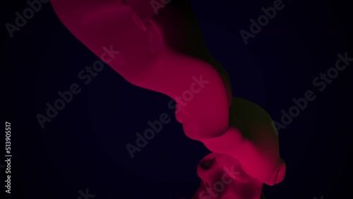 Red futuristic liquid orb in dark space, abstract futuristic and cyber style background photo