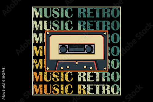 Music retro design landscape