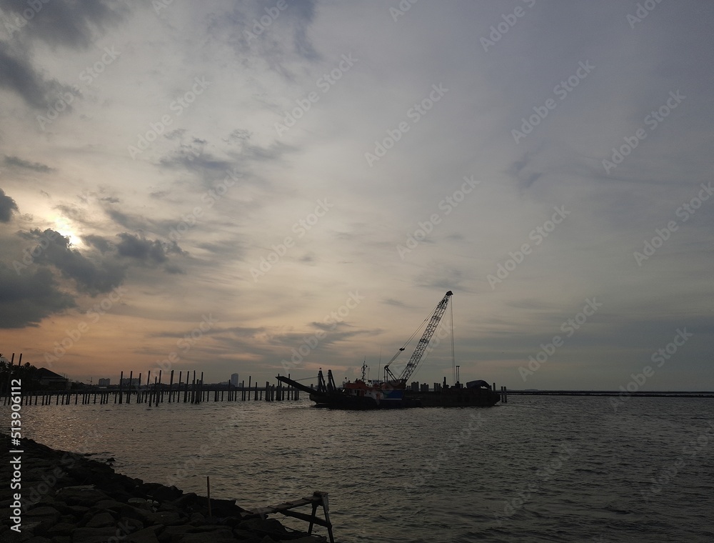 Obraz premium the atmosphere of one afternoon at the beach