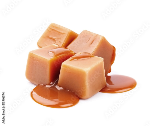 Caramel candy with topping