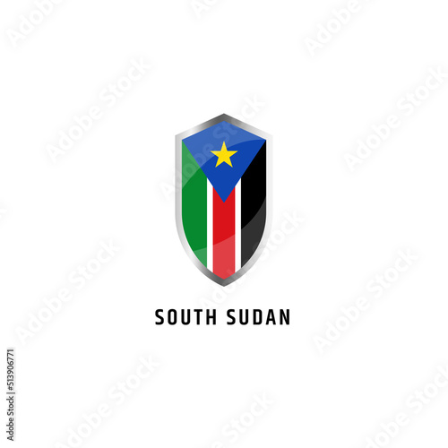 Flag of South Sudan with shield shape icon flat vector illustration Free Download Flag of South Sudan with shield shape icon flat vector illustration - GFXLoad