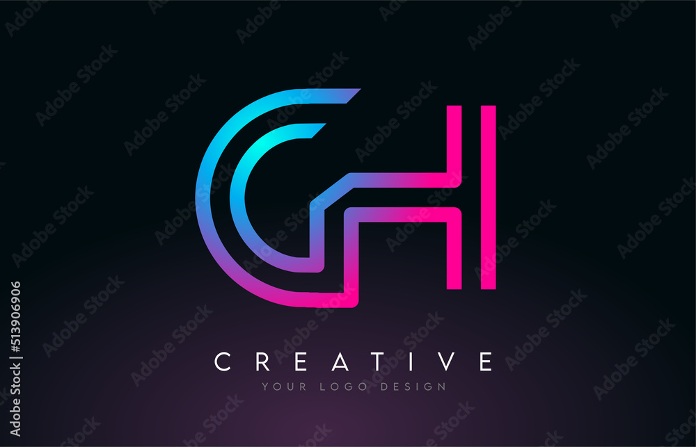 Monogram Lines CH C H Letter Logo Design. Creative Icon Modern Letters Vector Logo. Monogram Lines CH C H Letter Logo Design. Creative Icon Modern Letters Vector Logo.