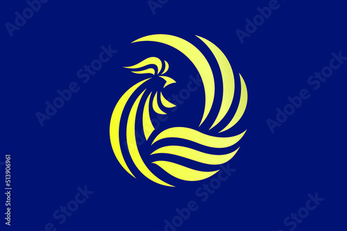 Abstract Design of Rooster Round Logo Template