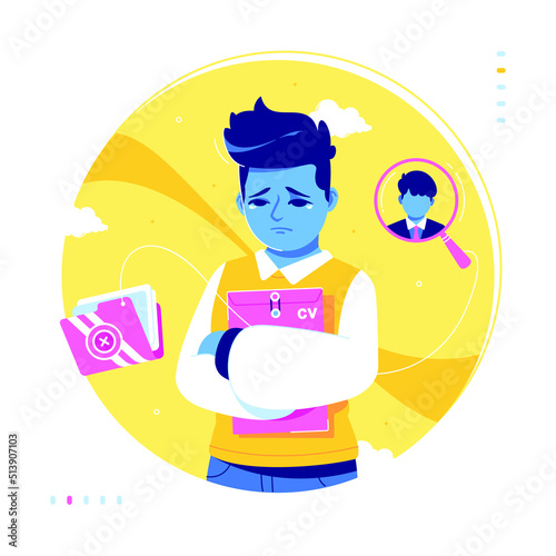 sad job seeker concept illustration design