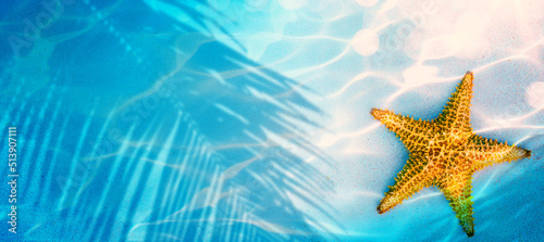 Art Abstract sunny tropical sandy beach summer background