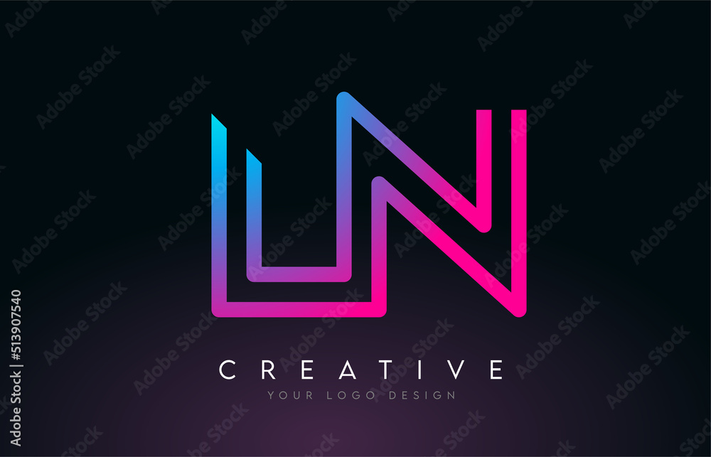 Monogram Lines  LN L N Letter Logo Design. Creative Icon Modern Letters Vector Logo.